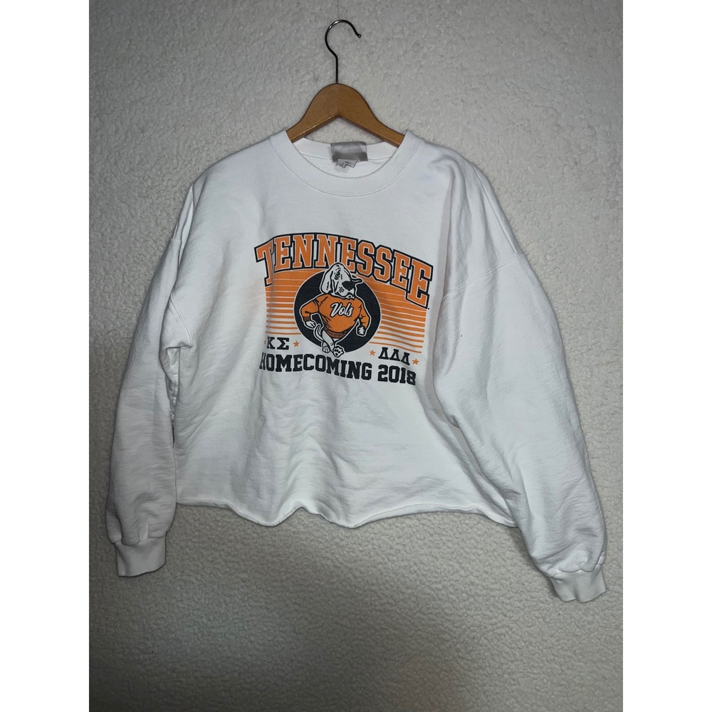 Tennessee Vols Homecoming 2018 Cropped Sweatshirt White Large Kappa Sig TriDelt